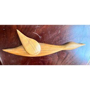 Handcrafted Wooden Goose Figurine Signed Bob Freeman 1997 Wall Mount Decor 14" L